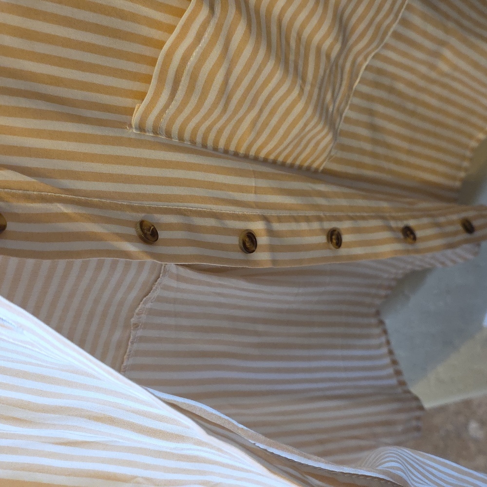 2/ Love Notes, and 1/ Pasport Striped and Floral Blouses - Yellow, White, Pink - Picture 12 of 13